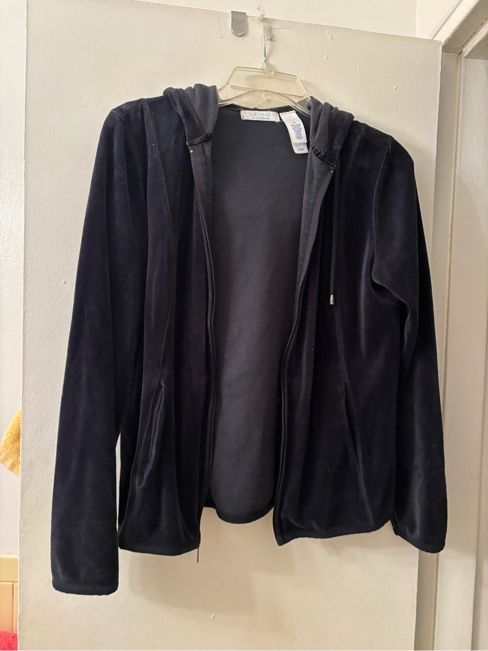 Plush Hooded Zip Jacket - black Liz wear size M